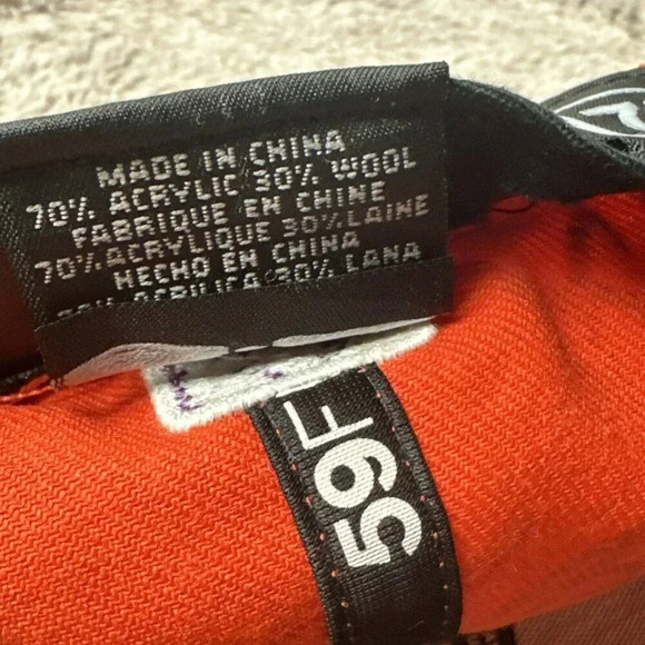 Atlanta Braves Hat New Era 59Fifty All Over Print Baseball Cap Orange 7 3/8 New - Picture 12 of 16